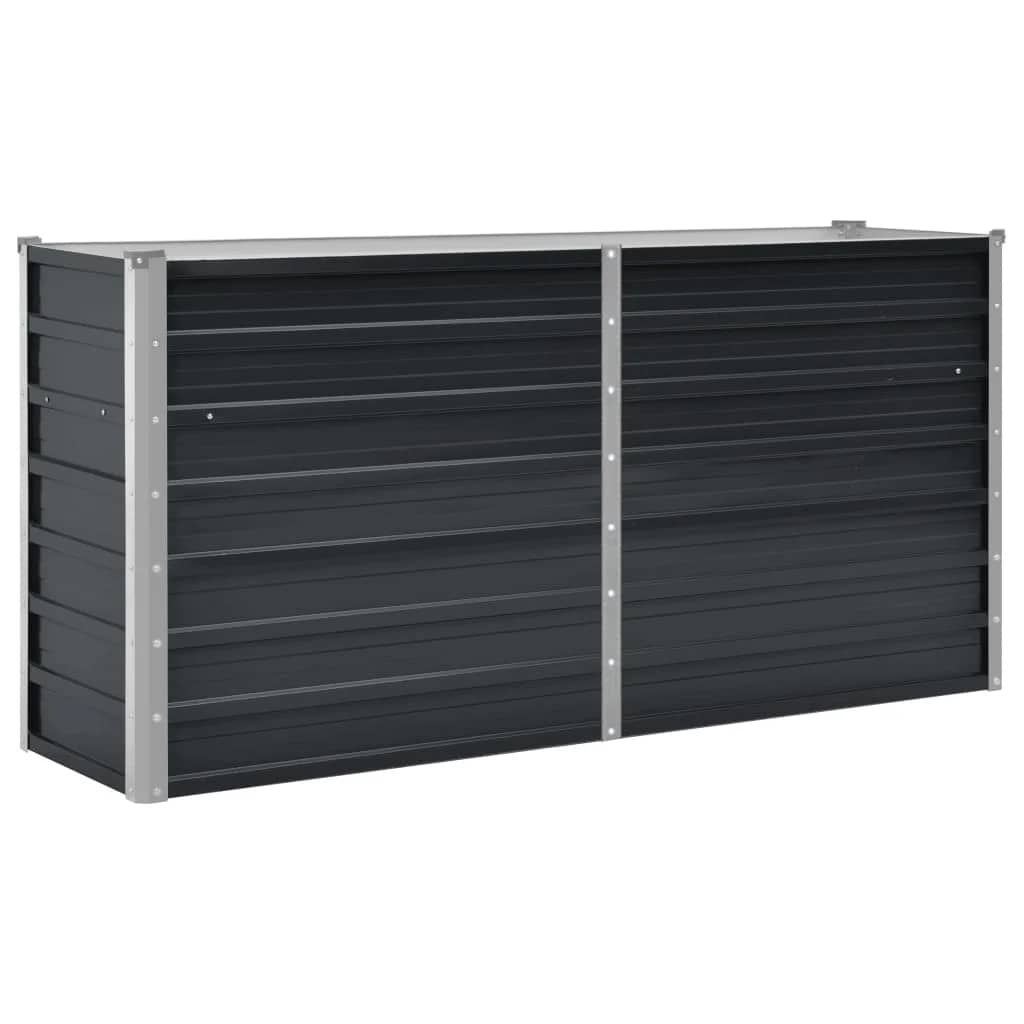 hævet plantekasse 160x40x77 cm galvaniseret stål antracitgrå