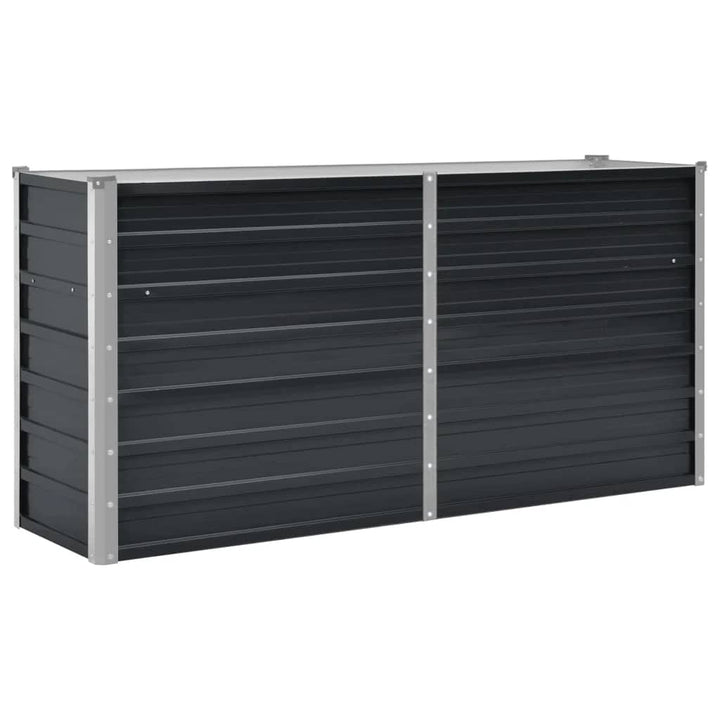 hævet plantekasse 160x40x77 cm galvaniseret stål antracitgrå