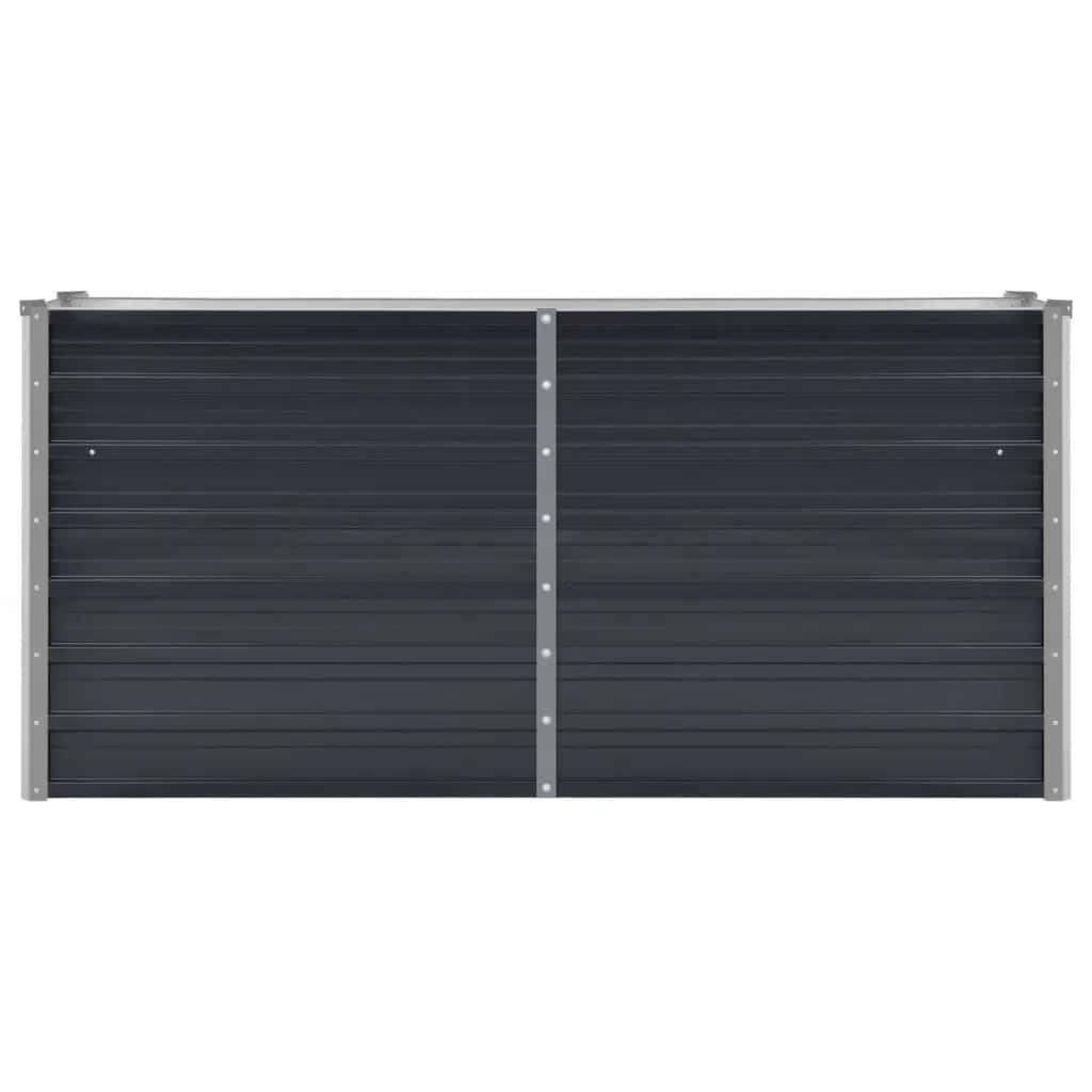 hævet plantekasse 160x40x77 cm galvaniseret stål antracitgrå