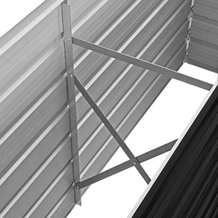 hævet plantekasse 160x40x77 cm galvaniseret stål antracitgrå