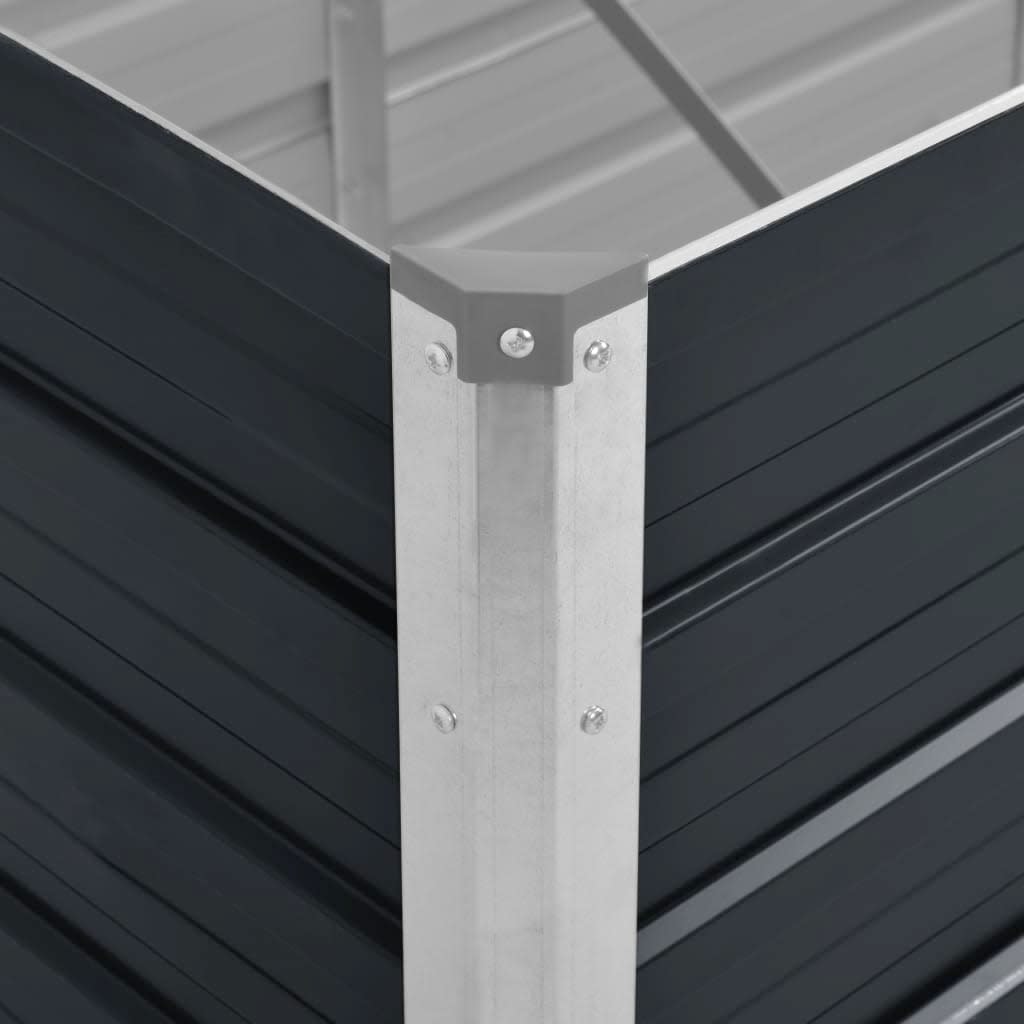hævet plantekasse 160x40x45 cm galvaniseret stål antracitgrå