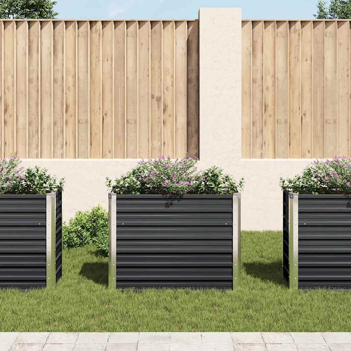 hævet plantekasse 100x40x77 cm galvaniseret stål antracitgrå