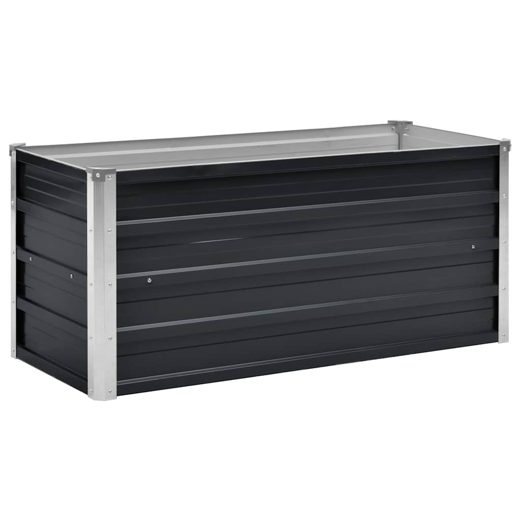 hævet plantekasse 100x40x45 cm galvaniseret stål antracitgrå