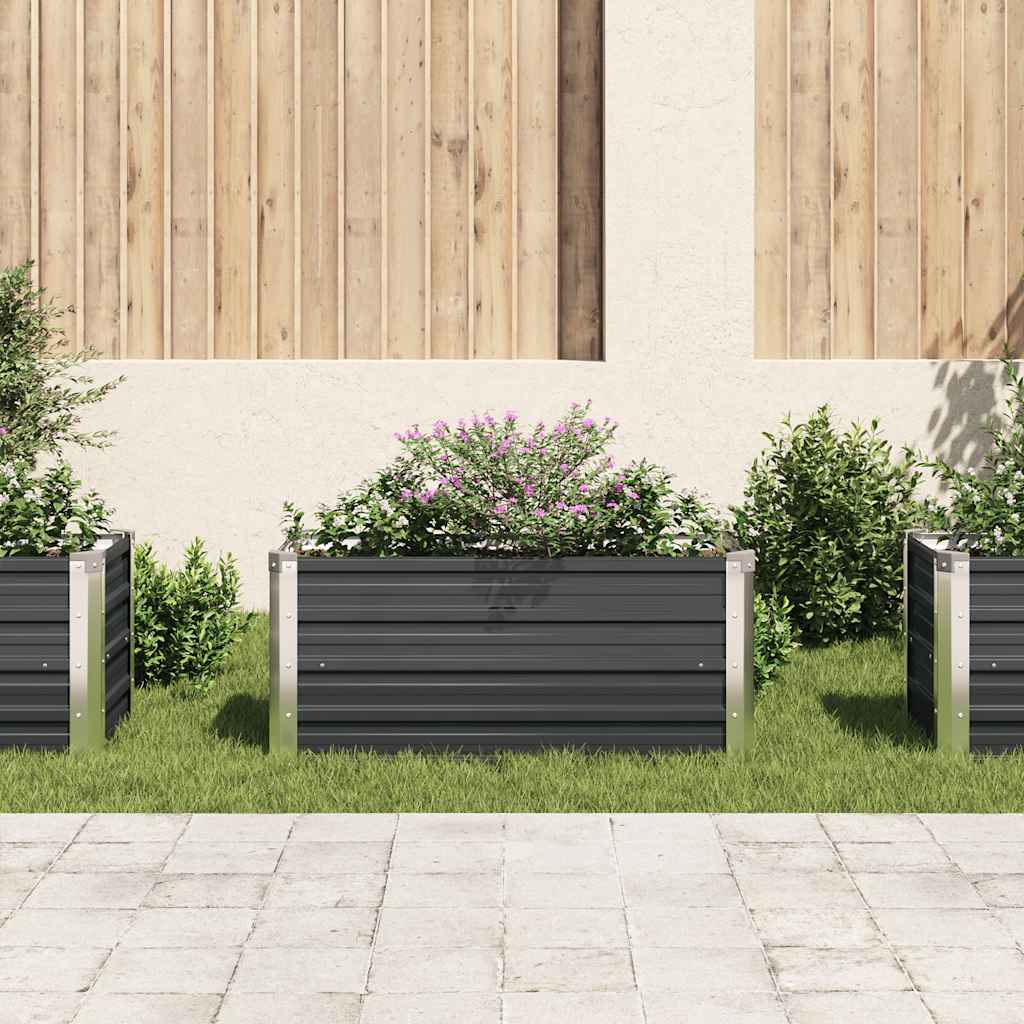 hævet plantekasse 100x40x45 cm galvaniseret stål antracitgrå
