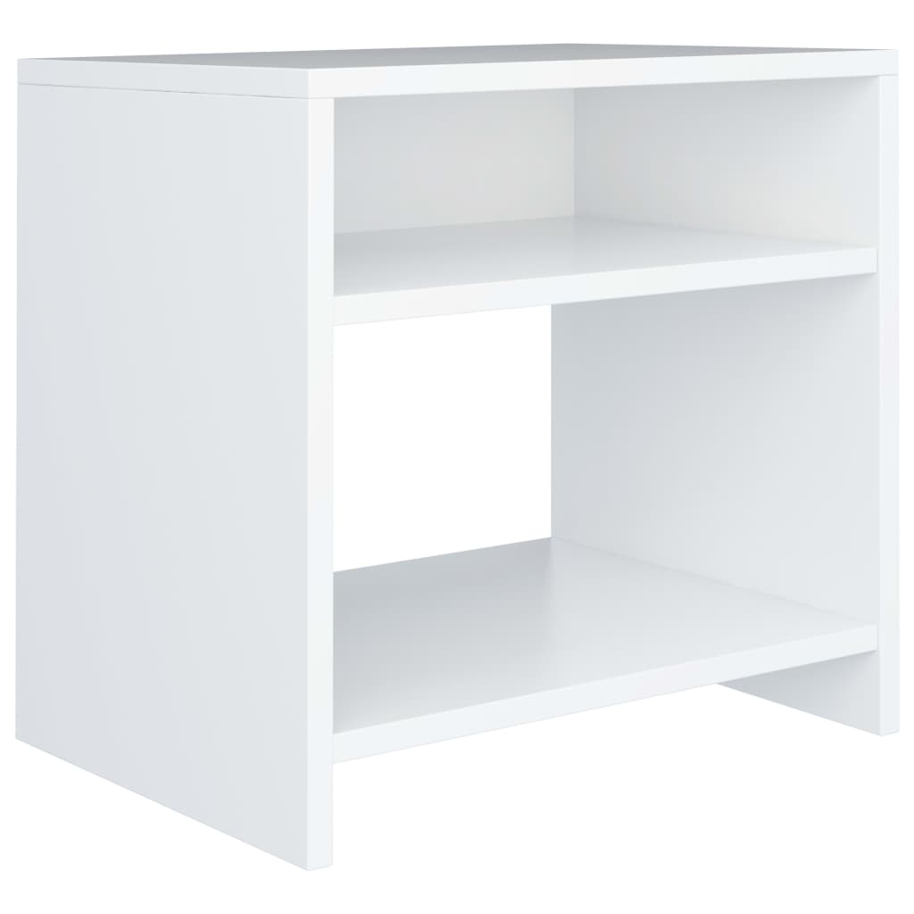 sengeborde 2 stk. 40x30x40 cm konstrueret træ hvid
