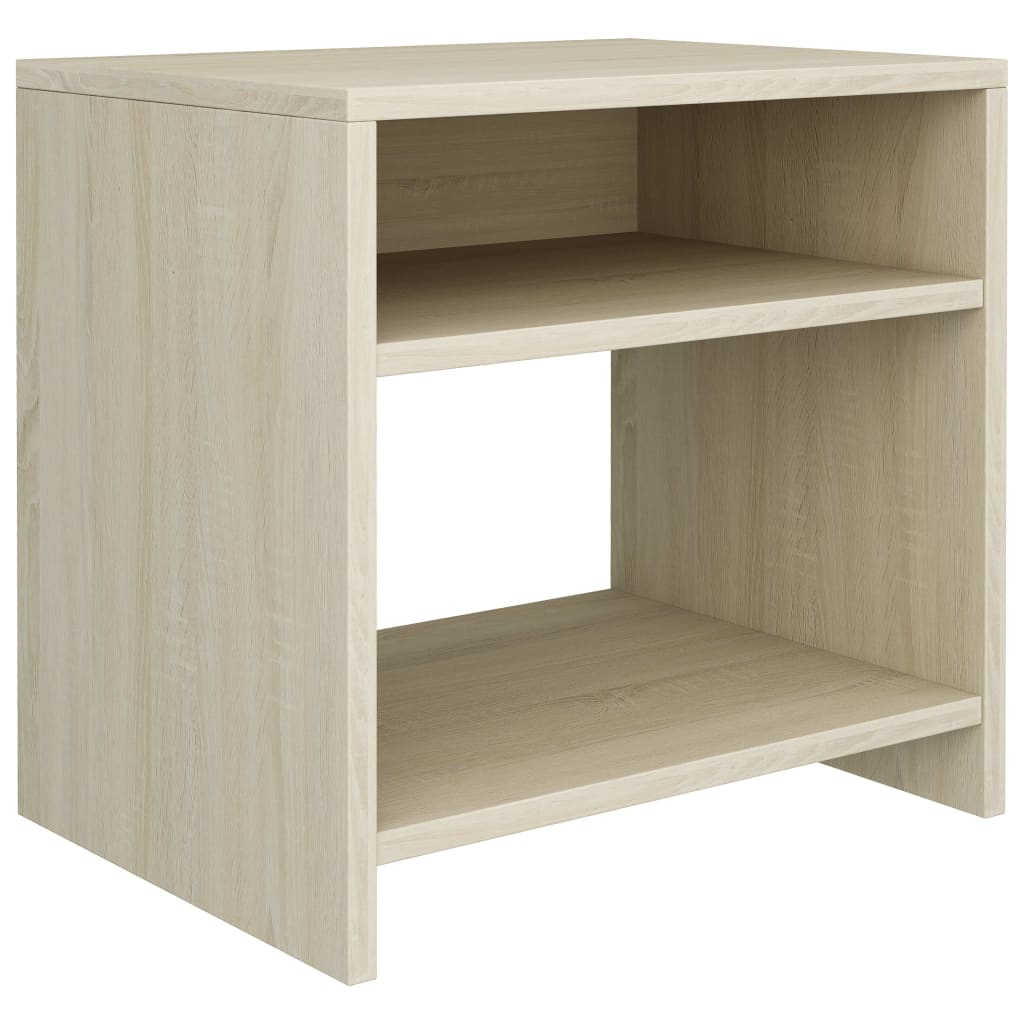 sengeborde 2 stk. 40x30x40 cm konstrueret træ Sonoma-eg