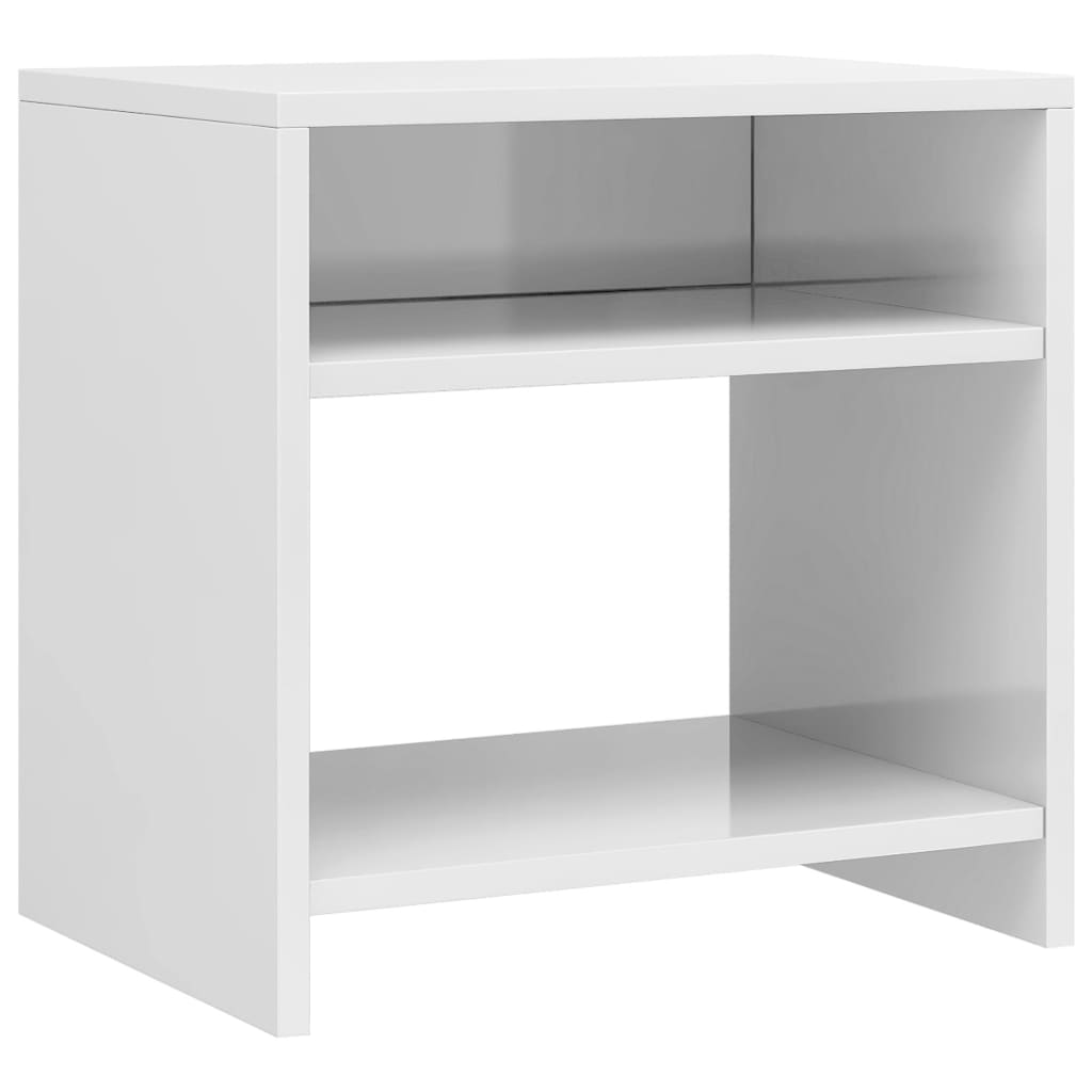 sengebord 2 stk. 40x30x40 cm konstrueret træ hvid højglans