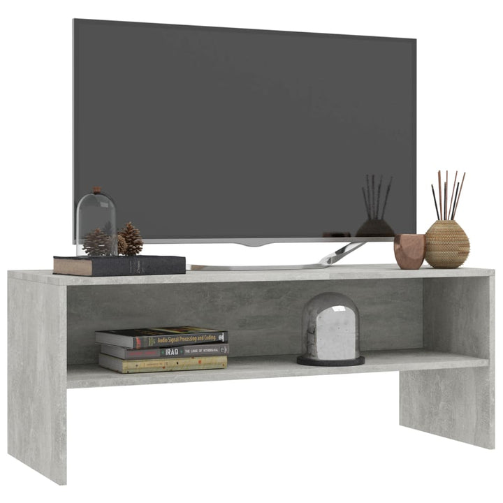 tv-bord 100x40x40 cm konstrueret træ betongrå