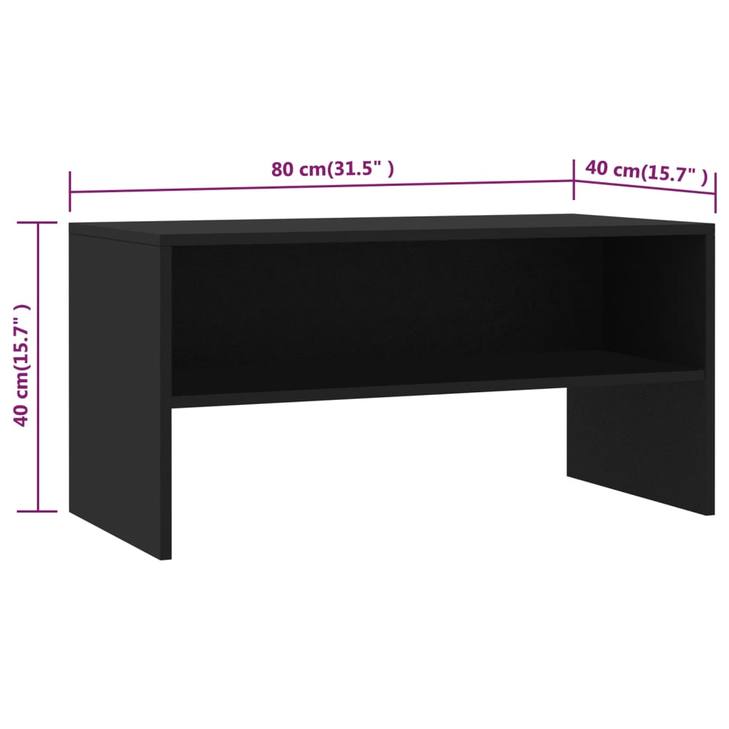 tv-bord 80x40x40 cm konstrueret træ sort