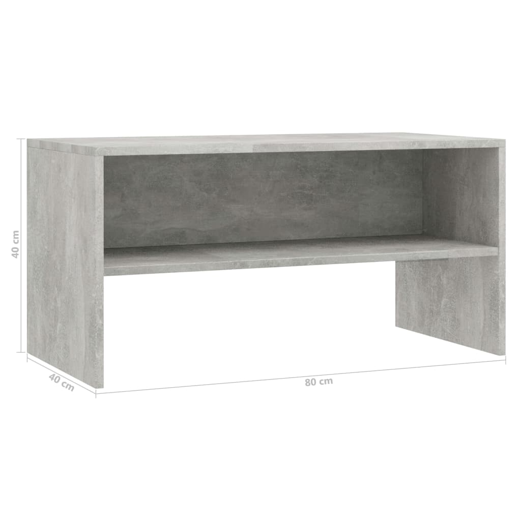 tv-bord 80x40x40 cm konstrueret træ betongrå