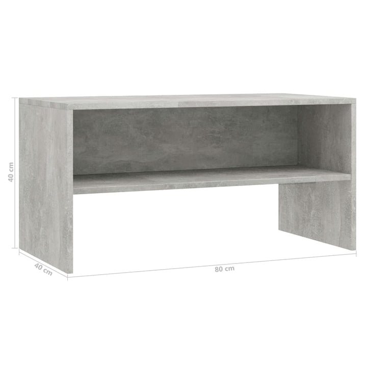 tv-bord 80x40x40 cm konstrueret træ betongrå