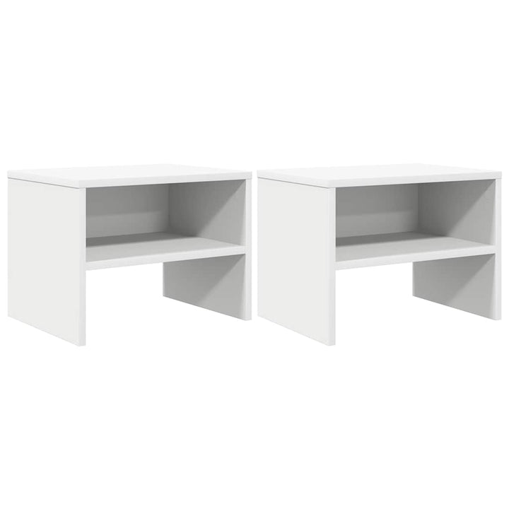 sengeborde 2 stk. 40x30x30 cm konstrueret træ hvid