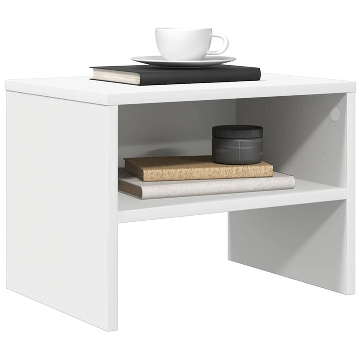 sengeborde 2 stk. 40x30x30 cm konstrueret træ hvid