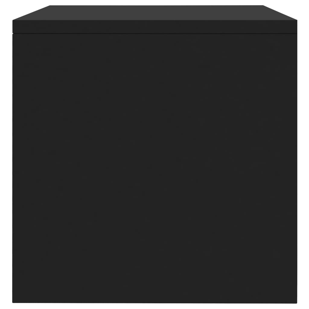 sengeborde 2 stk. 40x30x30 cm konstrueret træ Sort