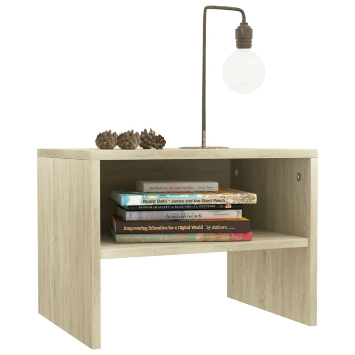 sengeborde 2 stk. 40x30x30 cm konstrueret træ Sonoma-eg