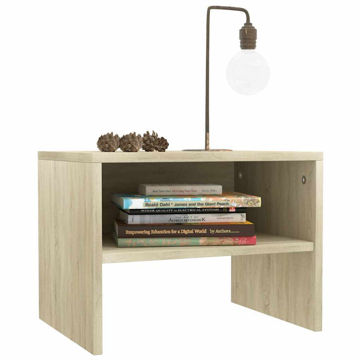 sengeborde 2 stk. 40x30x30 cm konstrueret træ Sonoma-eg