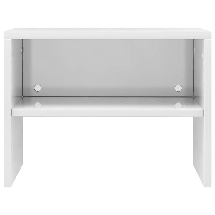 sengebord 40x30x30 cm konstrueret træ hvid højglans