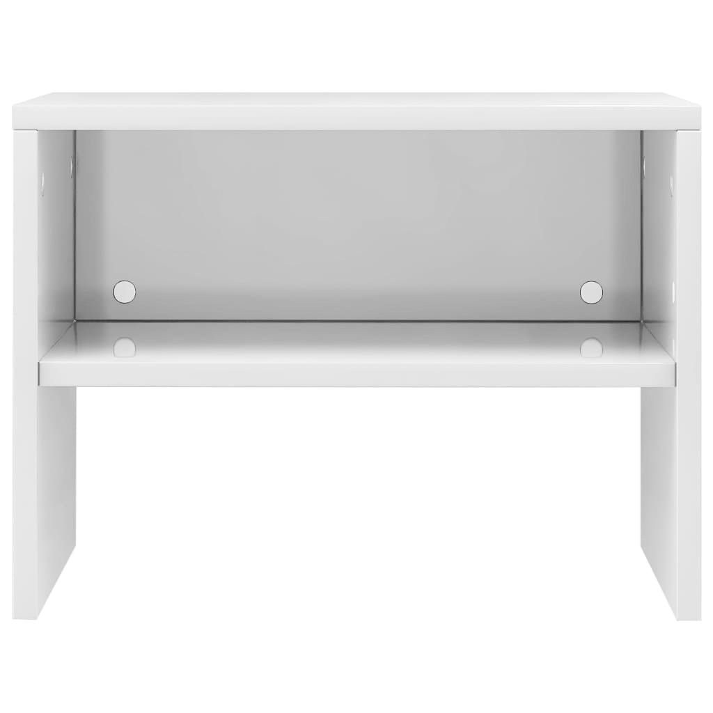 sengebord 2 stk. 40x30x30 cm konstrueret træ hvid højglans