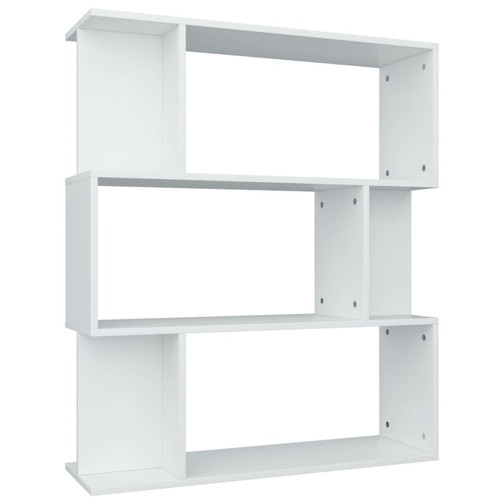 bogreol/rumdeler 80x24x96 cm konstrueret træ hvid