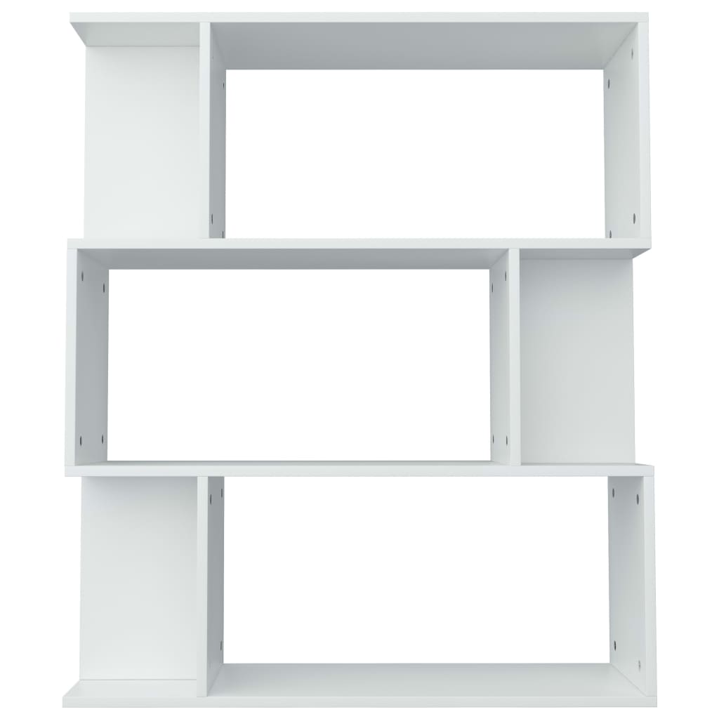bogreol/rumdeler 80x24x96 cm konstrueret træ hvid