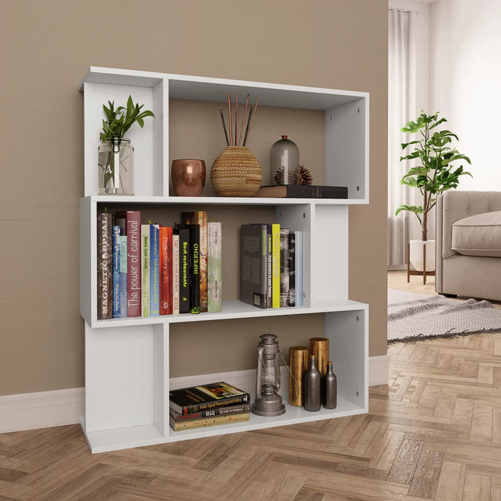 bogreol/rumdeler 80x24x96 cm konstrueret træ hvid