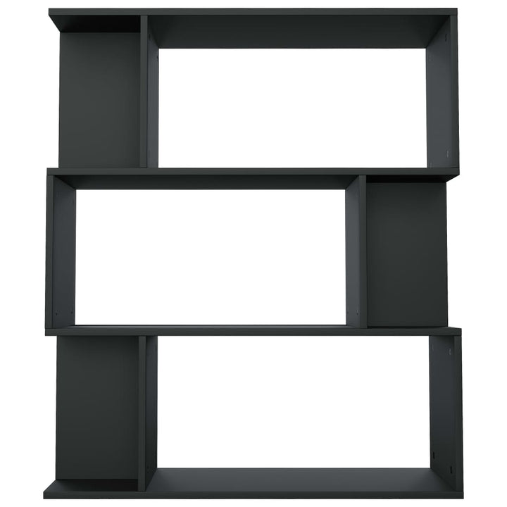 bogreol/rumdeler 80x24x96 cm konstrueret træ sort