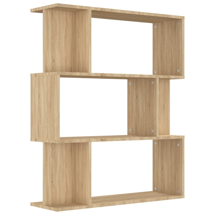 bogreol/rumdeler 80x24x96 cm konstrueret træ sonoma-eg