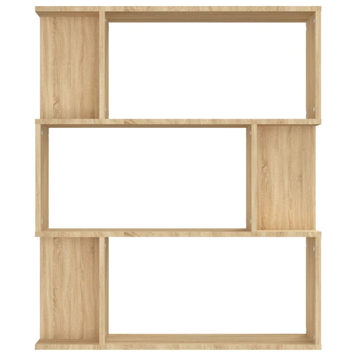 bogreol/rumdeler 80x24x96 cm konstrueret træ sonoma-eg