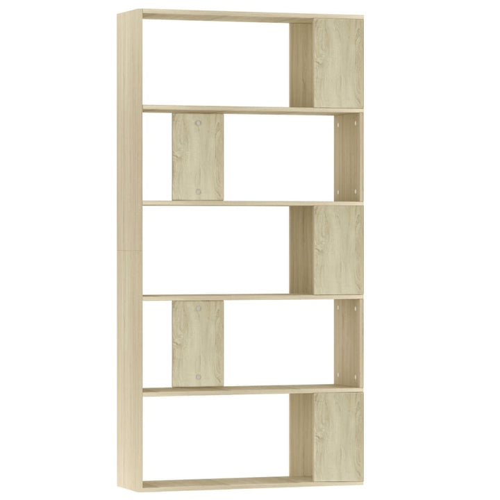 bogreol/rumdeler 80x24x159 cm konstrueret træ sonoma-eg