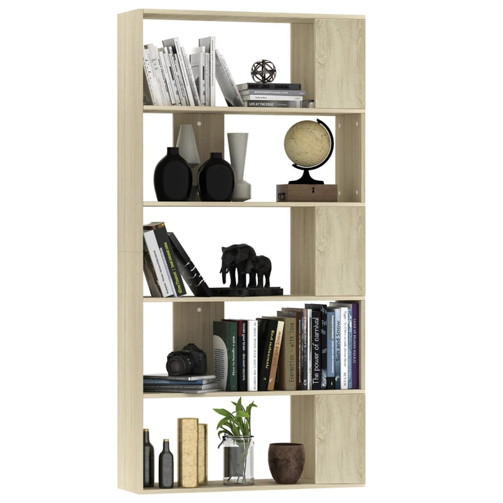 bogreol/rumdeler 80x24x159 cm konstrueret træ sonoma-eg
