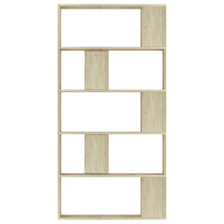 bogreol/rumdeler 80x24x159 cm konstrueret træ sonoma-eg