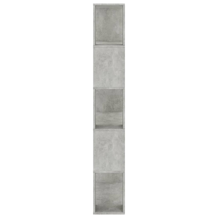 bogreol/rumdeler 80x24x159 cm konstrueret træ betongrå