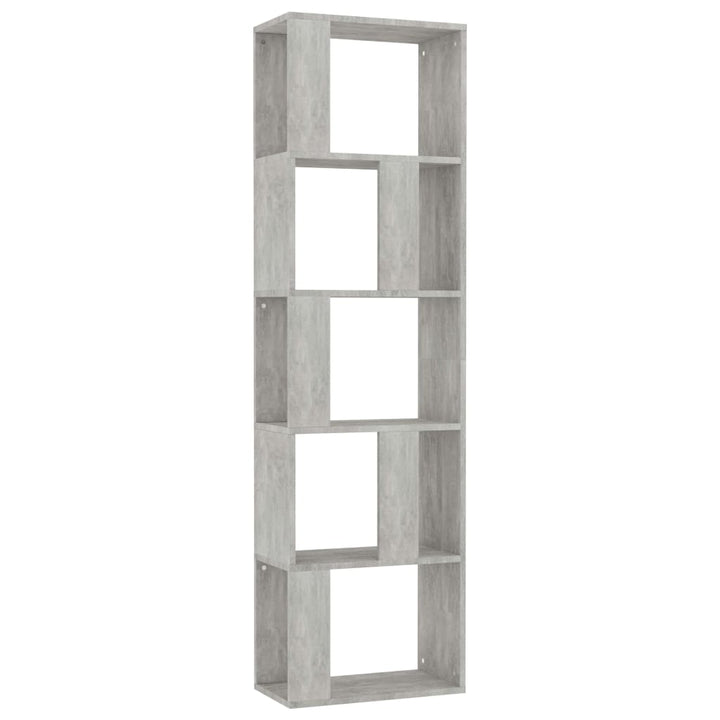 bogreol/rumdeler 45x24x159 cm konstrueret træ betongrå