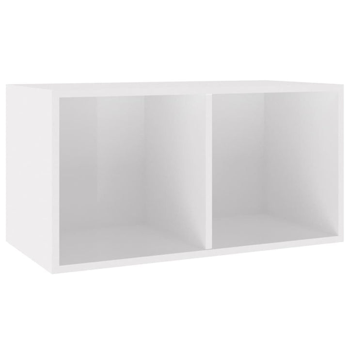 reol til lp'er 71x34x36 cm konstrueret træ hvid højglans