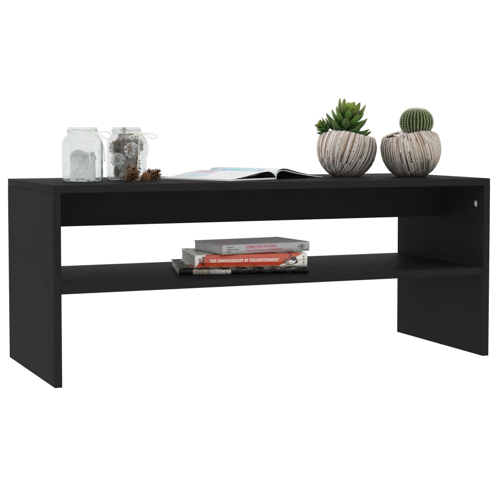 sofabord 100x40x40 cm konstrueret træ sort
