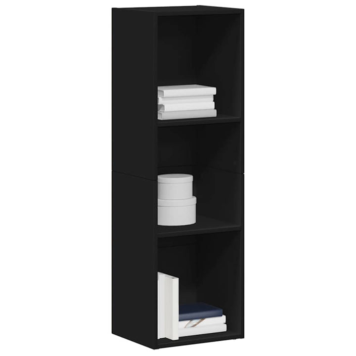 bogreol/tv-bord 36x30x114 cm konstrueret træ sort