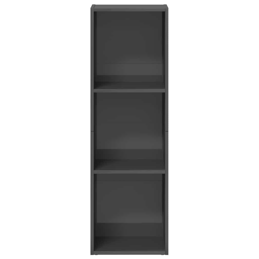 bogreol/tv-bord 36x30x114 cm konstrueret træ grå højglans