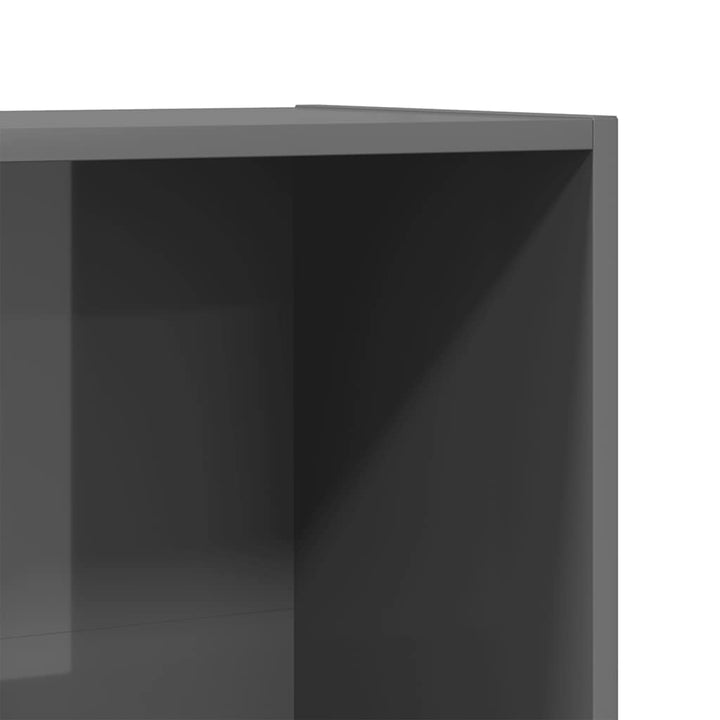 bogreol/tv-bord 36x30x114 cm konstrueret træ grå højglans