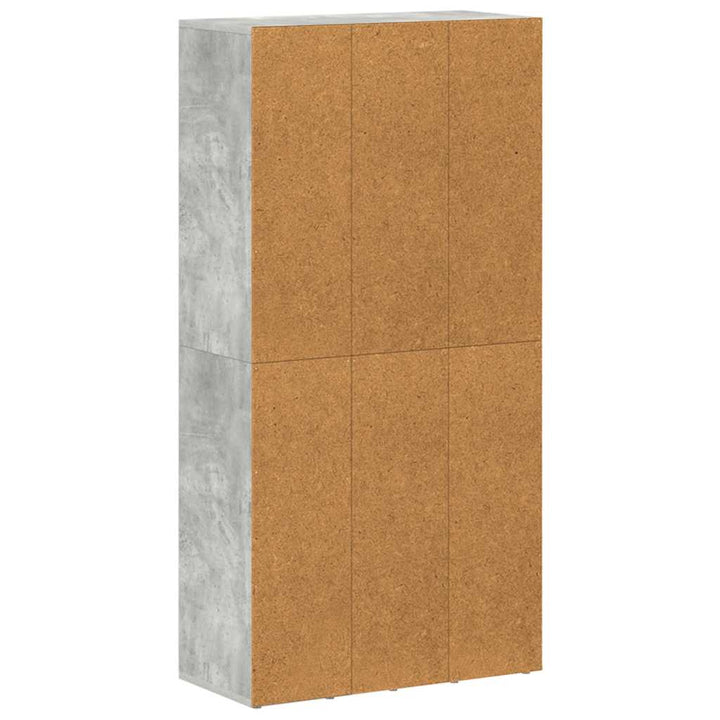 bogreol/skænk 66x30x130 cm konstrueret træ Betongrå