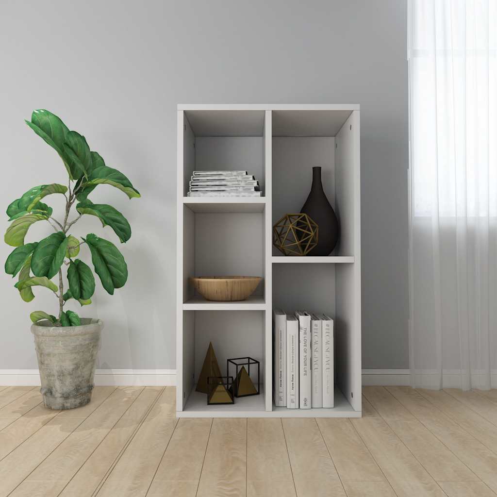 bogreol/skænk 50x25x80 cm konstrueret træ hvid