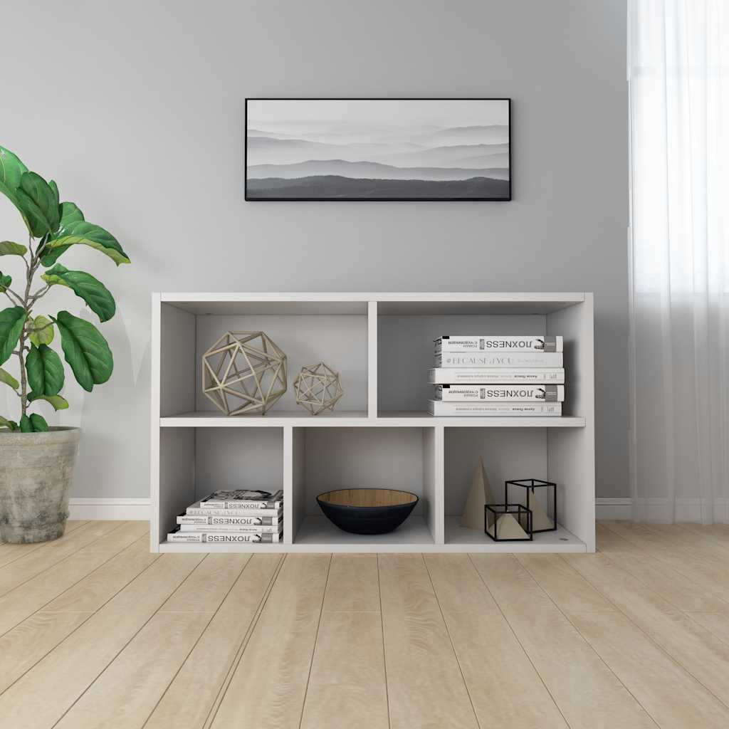 bogreol/skænk 50x25x80 cm konstrueret træ hvid