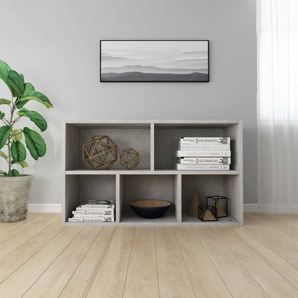 bogreol/skænk 50x25x80 cm konstrueret træ Betongrå
