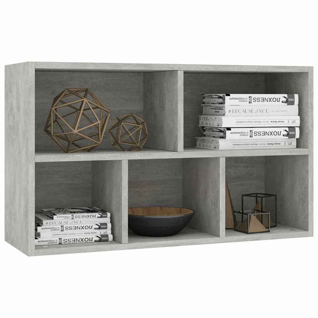 bogreol/skænk 50x25x80 cm konstrueret træ Betongrå