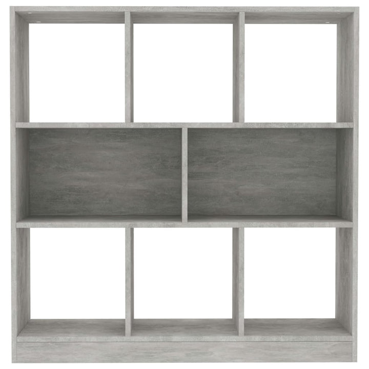 bogreol 97,5x29,5x100 cm konstrueret træ betongrå