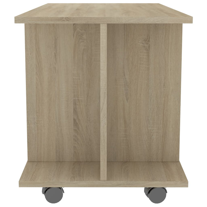 tv-skab med hjul 80x40x45 cm konstrueret træ sonoma-eg