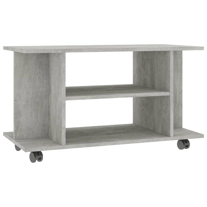 tv-skab med hjul 80x40x45 cm konstrueret træ betongrå