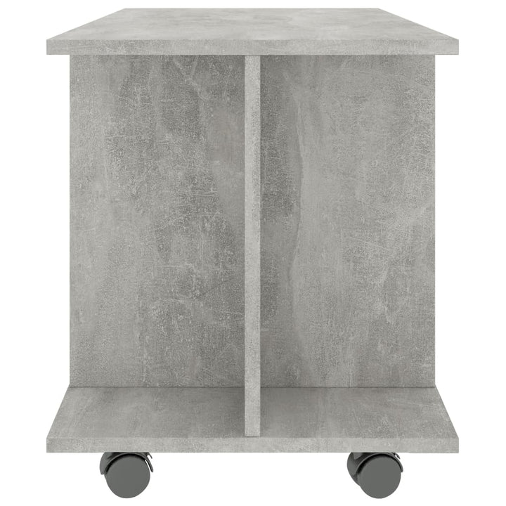 tv-skab med hjul 80x40x45 cm konstrueret træ betongrå