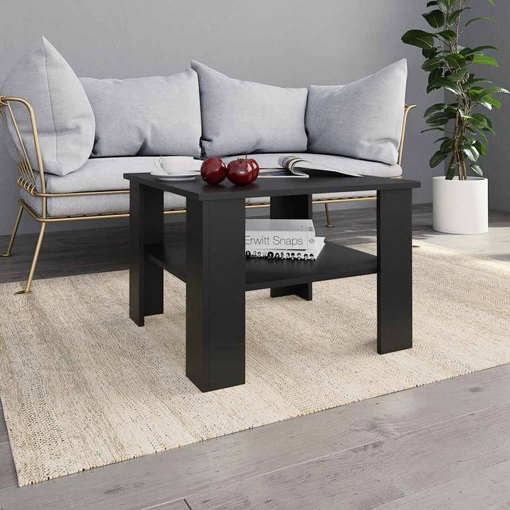 sofabord 60x60x42 cm konstrueret træ sort