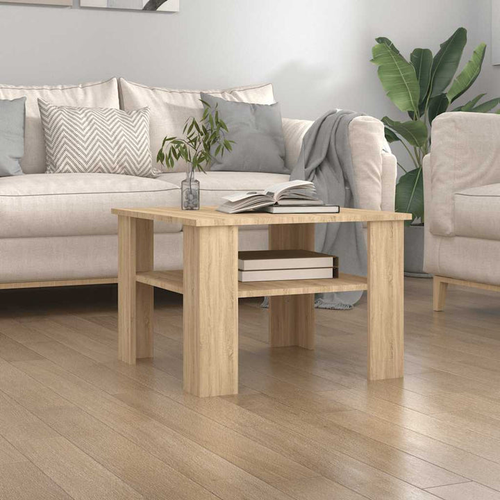 sofabord 60x60x42 cm konstrueret træ sonoma-eg