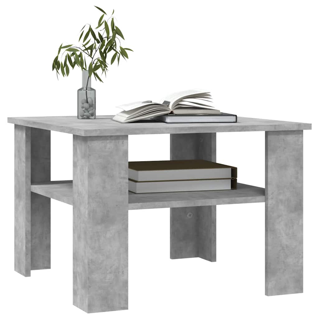 sofabord 60x60x42 cm konstrueret træ betongrå